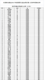 天使阳光基金2017年度彩票公益金项目第三次评审资助名单 - 红十字会