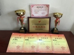 图为河南队在本次竞赛中获得的奖状、奖杯及证书 - 残疾人联合会