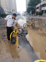 郑州一马路中间出现三处"趵突泉"，疑因地下自来水管破裂 - 河南一百度