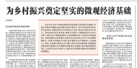 《河南日报》李保民：为乡村振兴奠定坚实的微观经济基础 - 河南大学