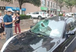 郑州管城区阳光城外墙瓷砖脱落，20多辆车被砸 - 河南一百度