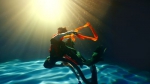 《端午奇妙游》的水下舞蹈节目《祈》中，舞蹈演员在水下起舞，状若飞天。图源：大象新闻 - 中国新闻社河南分社