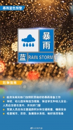 主城区降水量50毫米以上！郑州发布暴雨蓝色预警 - 河南一百度