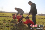 　2月21日，河南范县，小朋友与老师、家长一起走进田间感受劳动之美。 张雯博 摄 - 中国新闻社河南分社