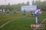 图为河南省第九届少数民族传统体育运动会木球比赛现场 王迪 摄 - 中国新闻社河南分社